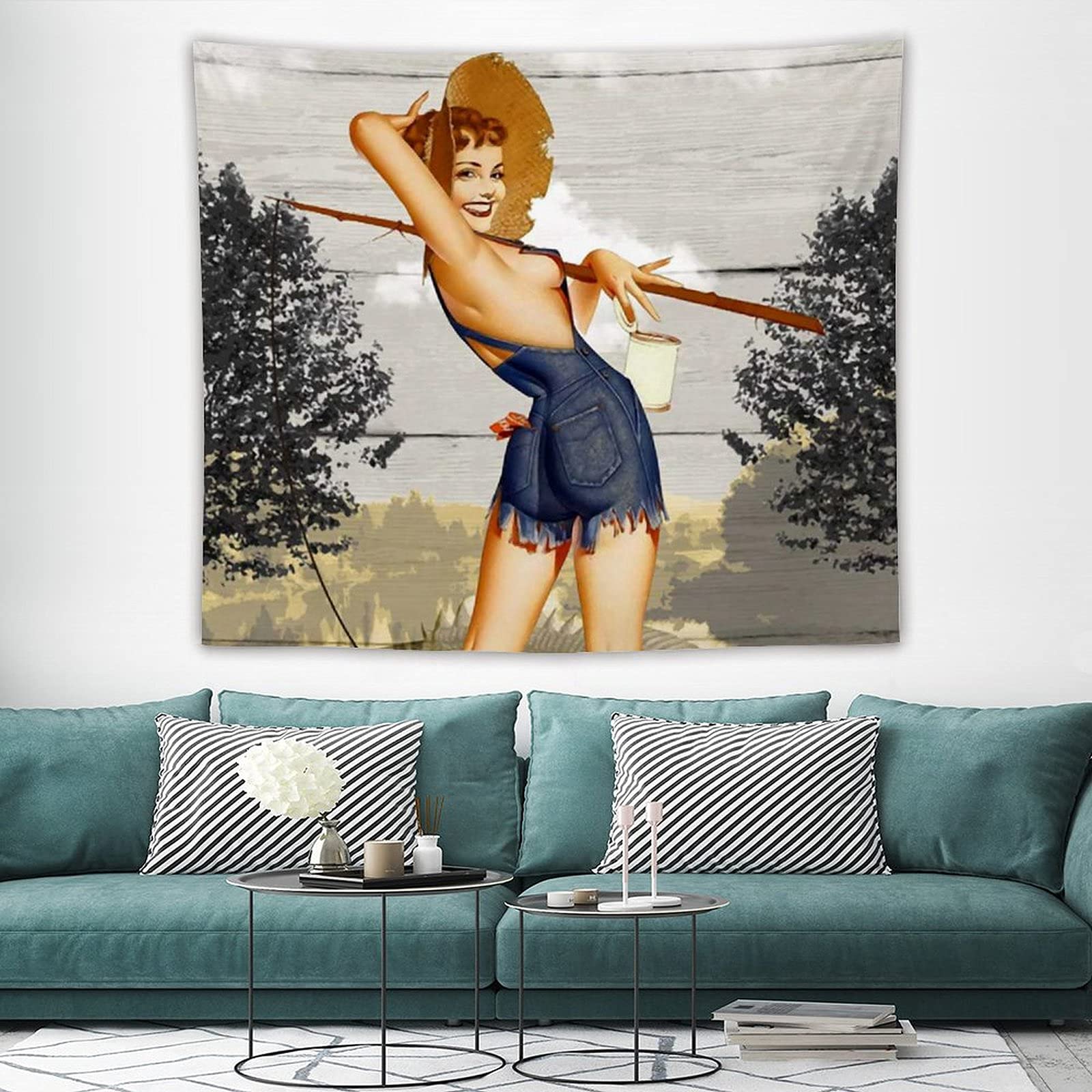 Amazon.co.jp: Pin Up Girl ピンナップ・ガール タペストリー 壁掛け